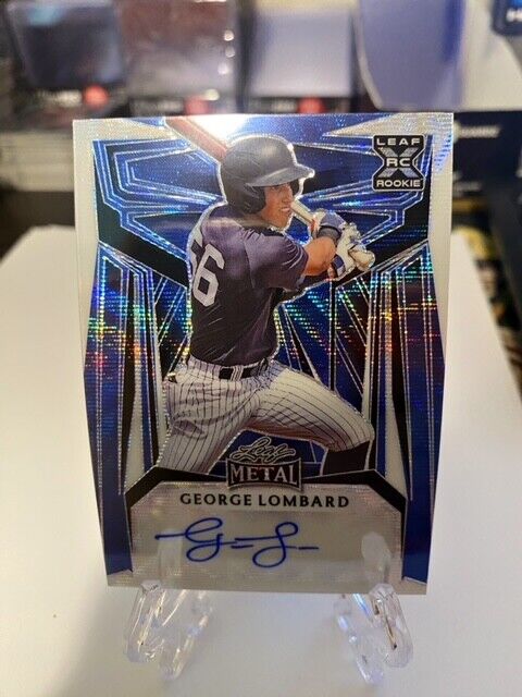 George Lombard 2023 Leaf Metal Baseball Blue Wave 6/8 Auto RC Yankees