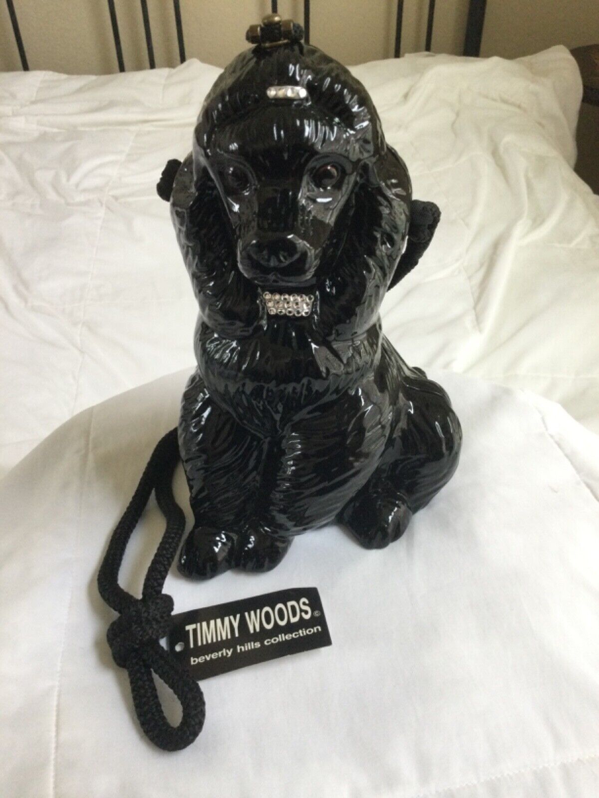 Timmy Woods Beverly Hills Black Poodle Purse Handbag Excellent condition