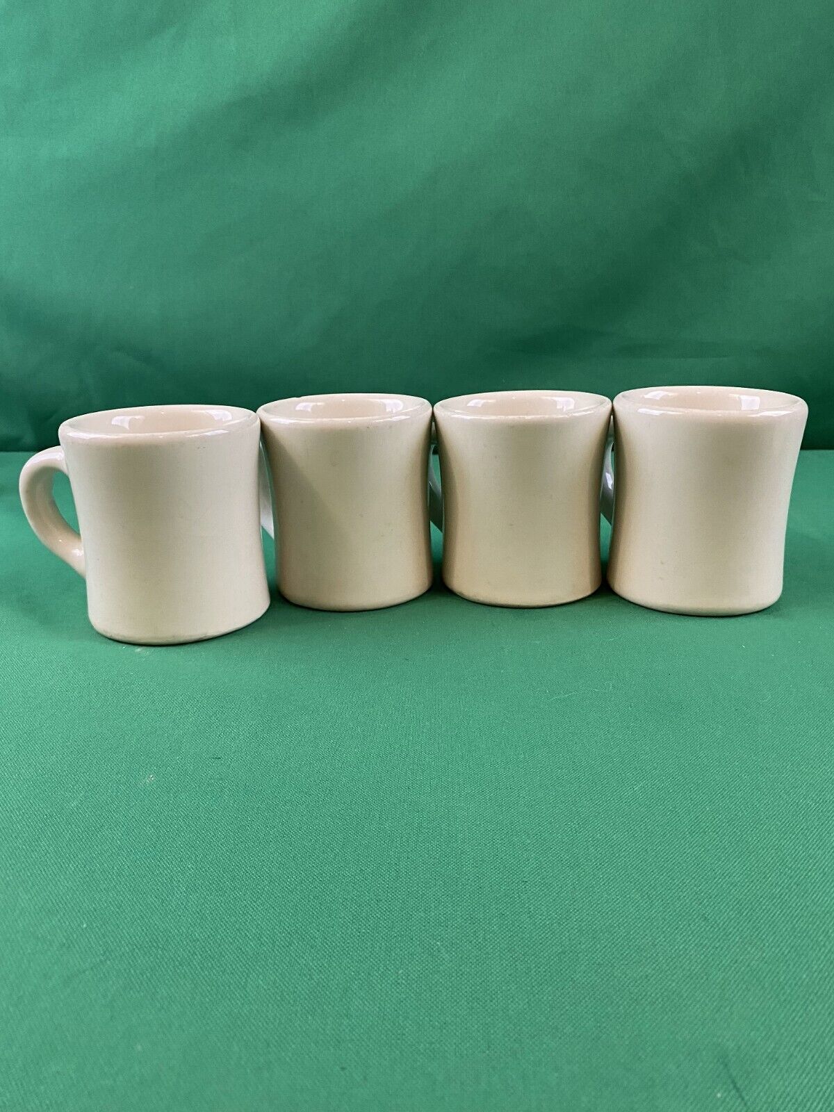 Lot of 4 Vintage VICTOR USA Diner Mugs Coffee Heavy Cup Restaurant Cream Ceramic