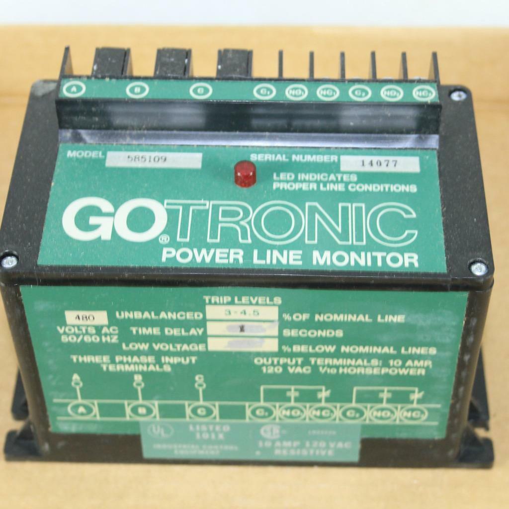 One NOS GOTRONIC Model 585109 Power Line Monitor 480V
