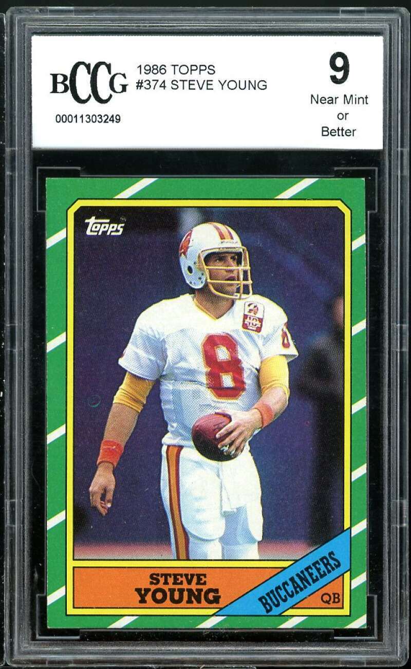 1986 Topps #374 Steve Young Rookie Card BGS BCCG 9 Near Mint+