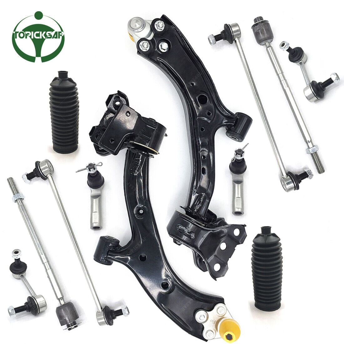 12pc Control Arm Suspension Kit Ball Joint Tie rod Set for 2007-2011 HONDA CR-V