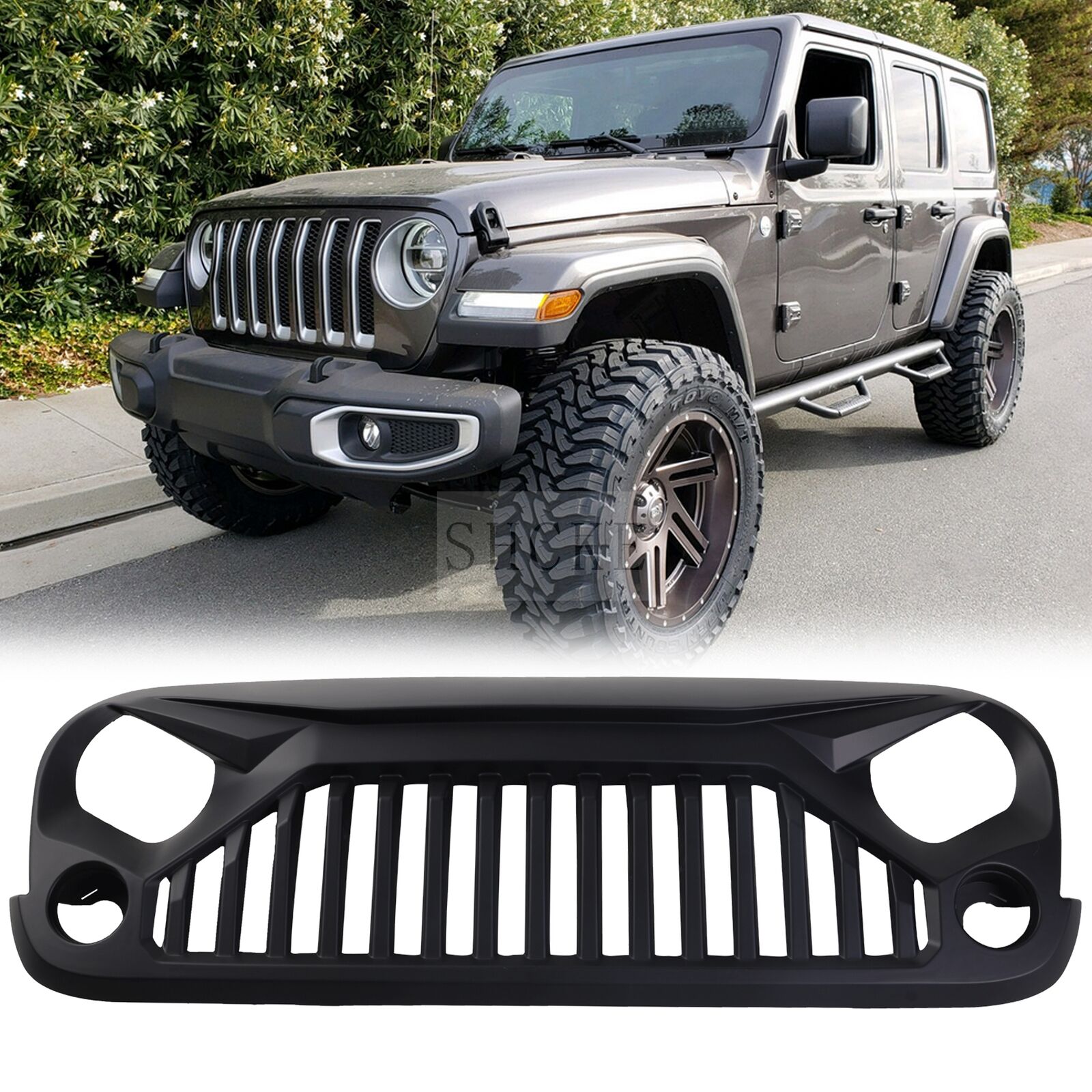 Fit 07-17 Jeep Wrangler JK Aggressive Angry Bird Front Grill Grille Direct Fit