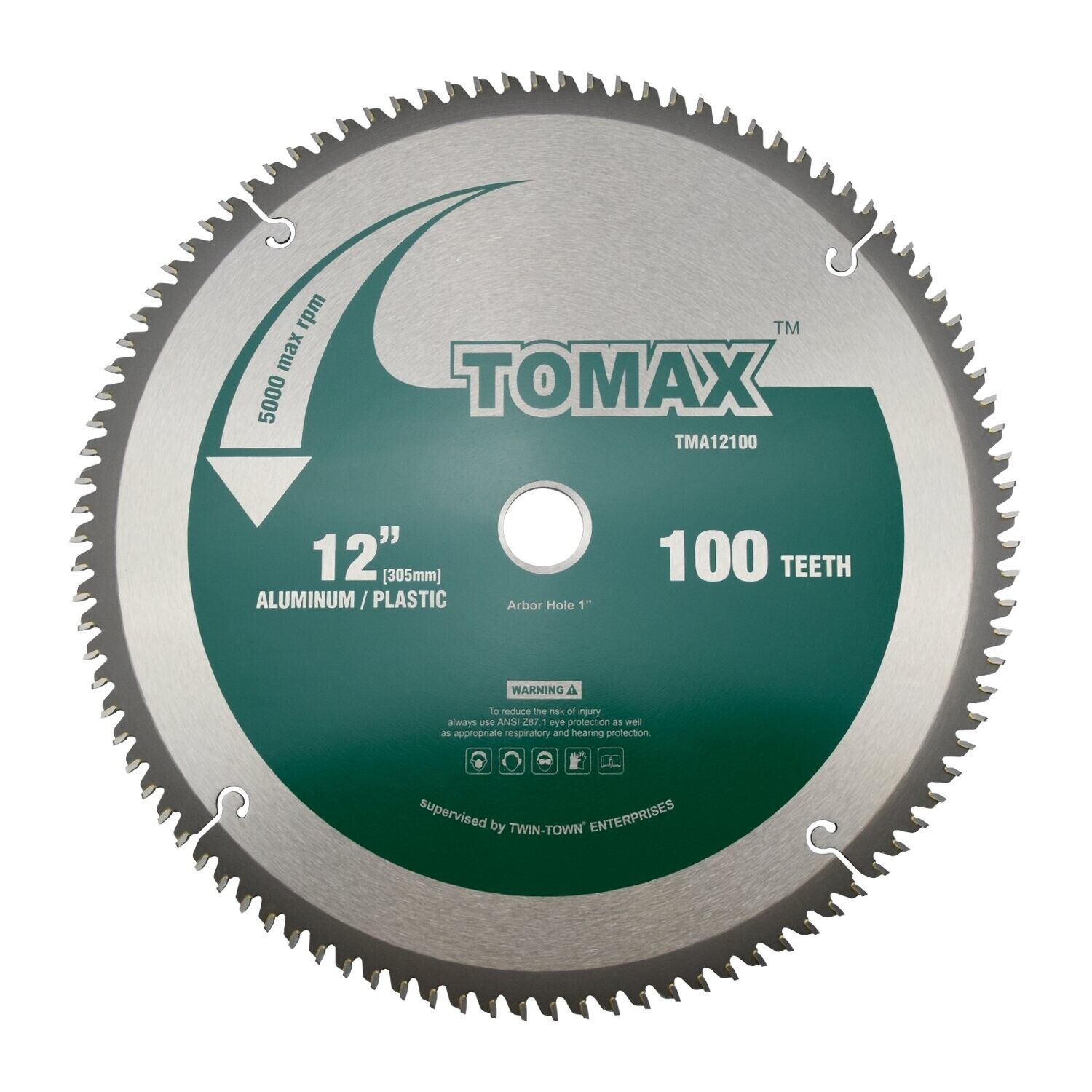 TOMAX 12-Inch 100 Tooth TCG Aluminum and Non-Ferrous Metal Saw Blade with 1-I...
