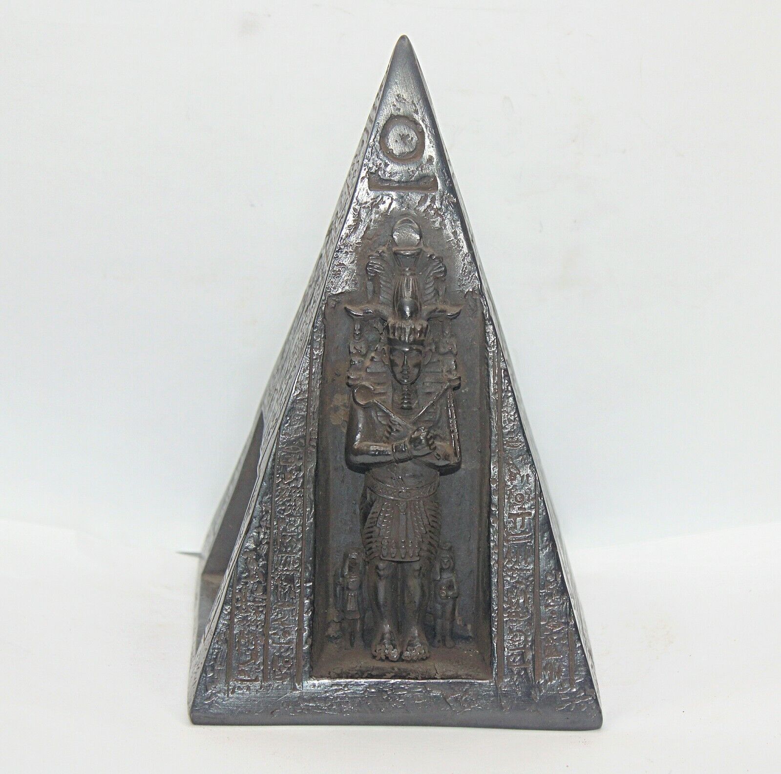 Rare Ancient Egyptian Antique Pyramid Osiris and Horus With Pharaonic Protection