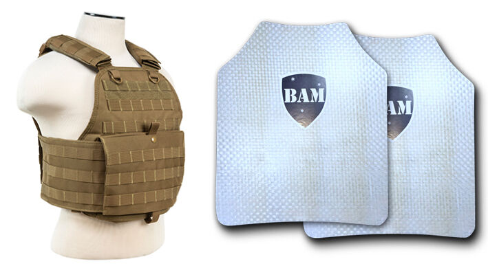 Body Armor | Bullet Proof Plates | ArmorCore | Level IIIA+ 3A+ 10x12 Carrier TAN