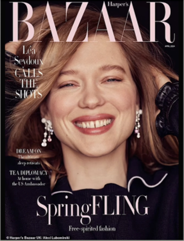Harper's Bazaar UK Magazine April 2024 Lea Seydoux Spring Fling