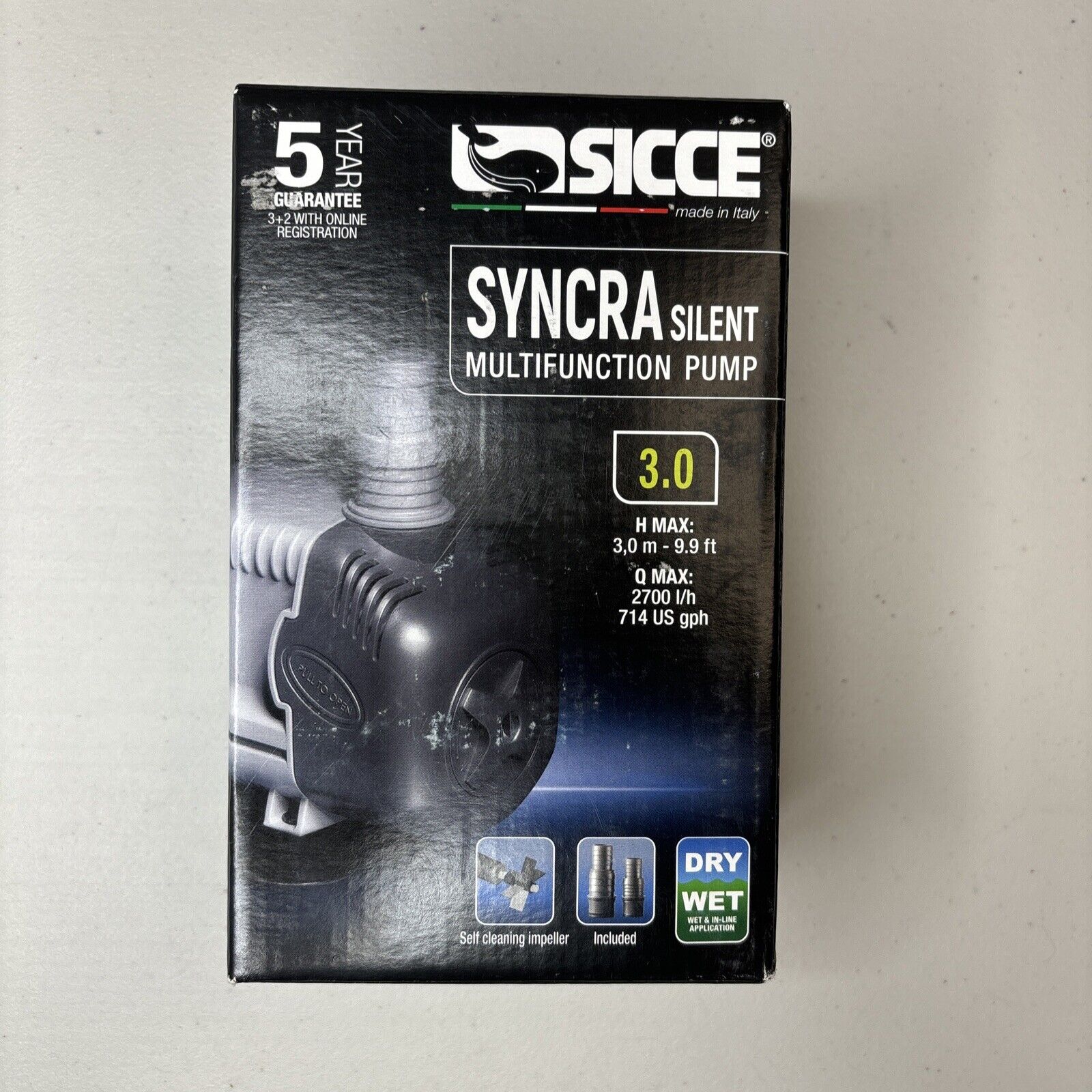 *NEW* SICCE Syncra Silent 3.0 Multifunction 714 GPH Submersible Water Pump