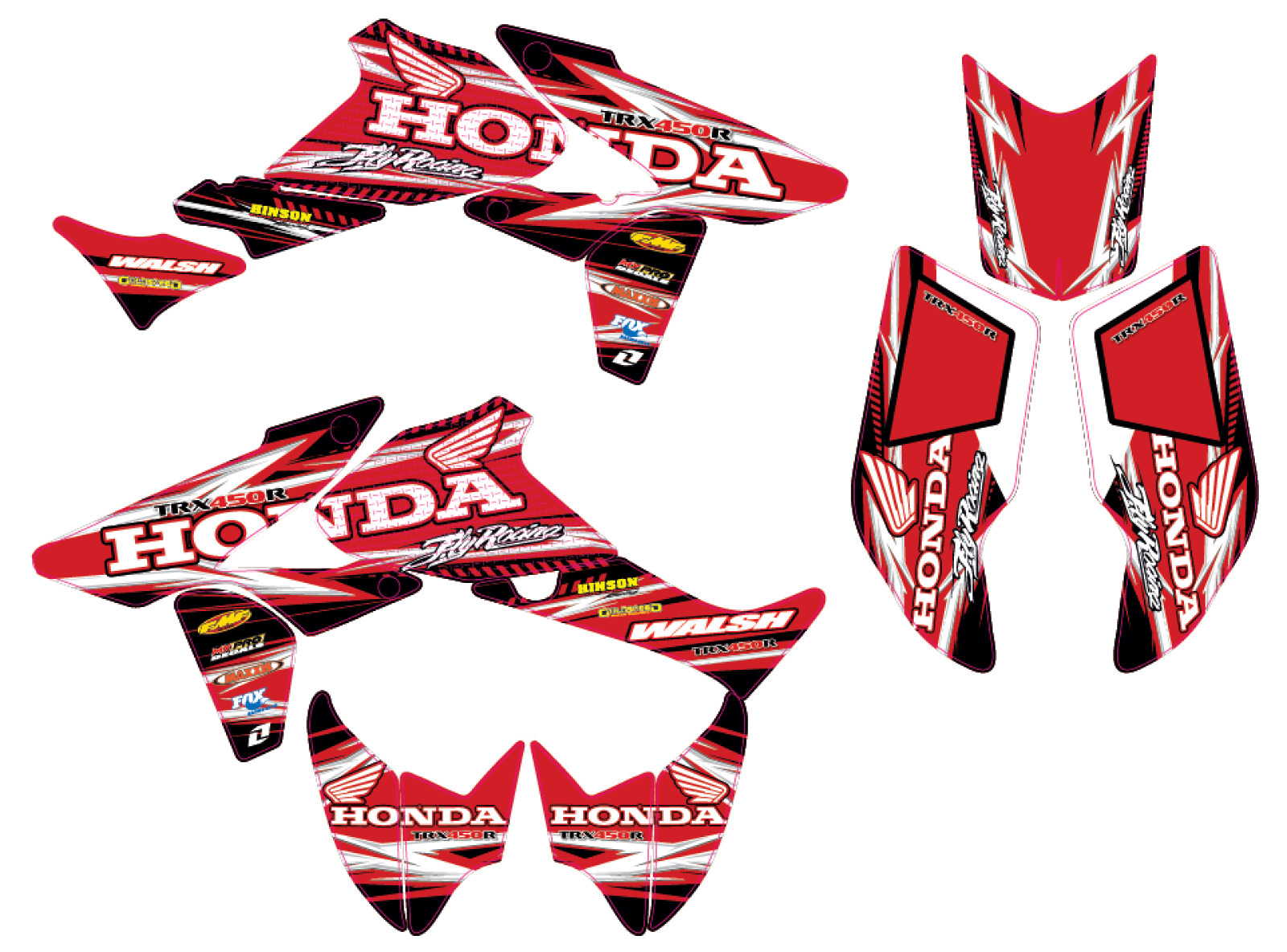 Fits Honda TRX450R TRX 450 2006 /2019 full ATV graphic kit decals stickers 06/19