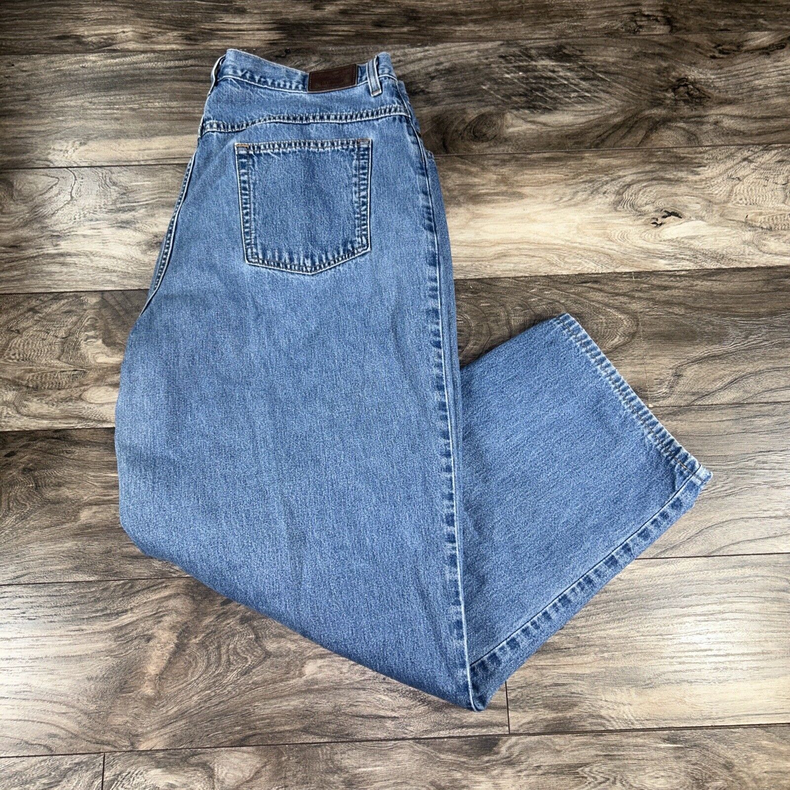 Vintage LL Bean Jeans Womens 18 Wide Straight Loose Baggy Workwear Y2K