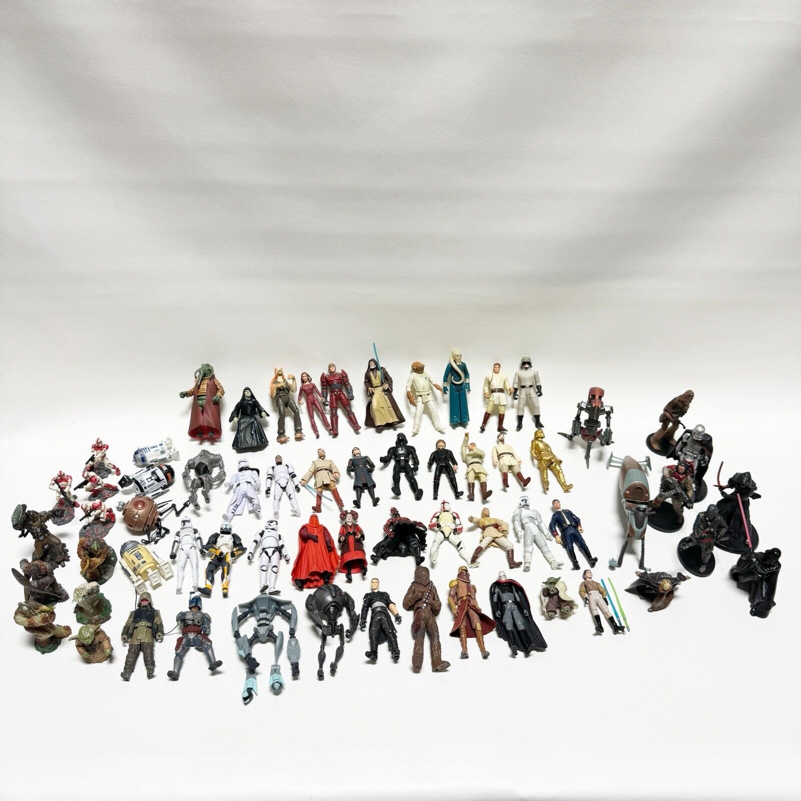 Lot 60 Star Wars Action Figures Hasbro Kenner Some Vtg - No Duplicates C2