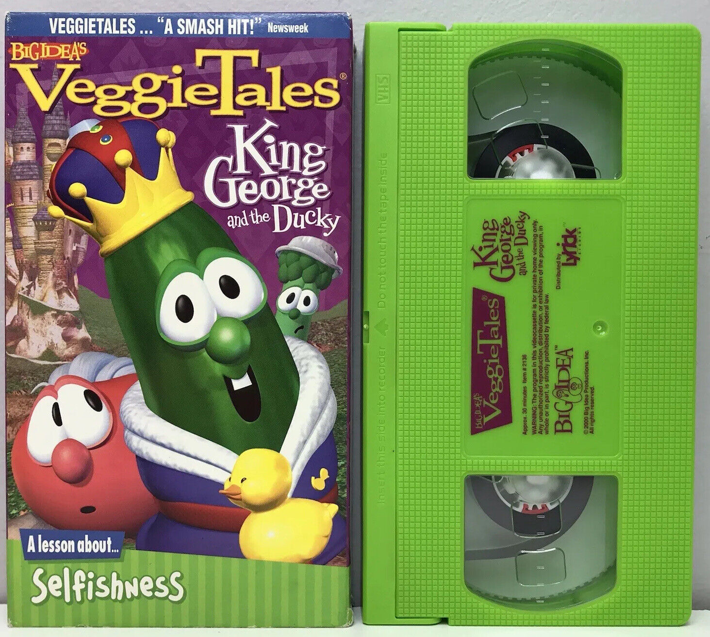 VeggieTales King George Ducky VHS Video Tape Christian Lesson Selfishness Green