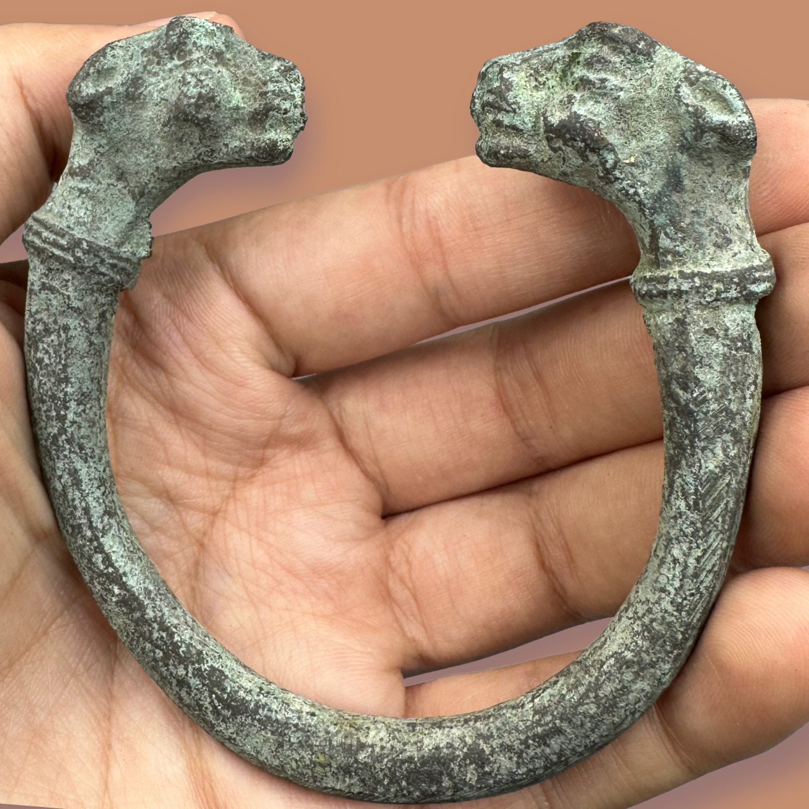 Wonderful Unique Ancient Roman Animal Bronze Bangle