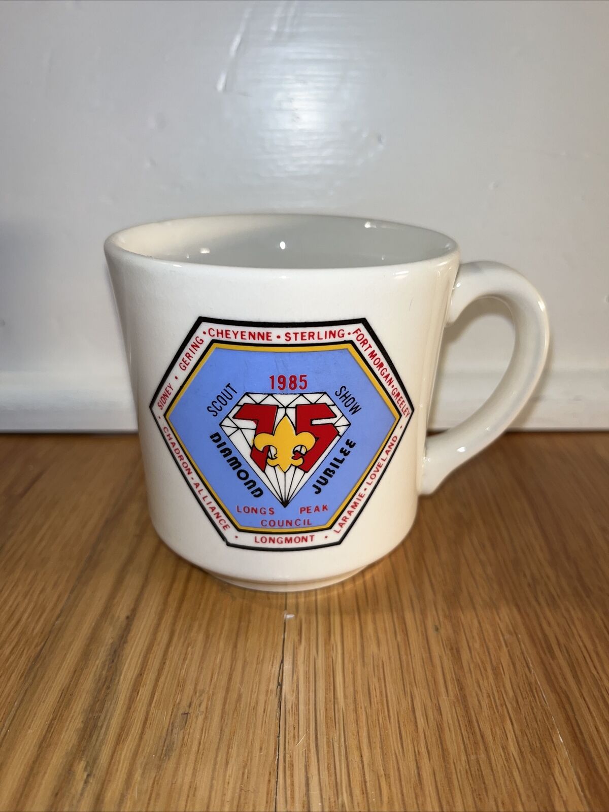 Vintage Boy Scouts Diamond Jubilee 1985 Longs Peak Council Mug Cup Vintage BSA