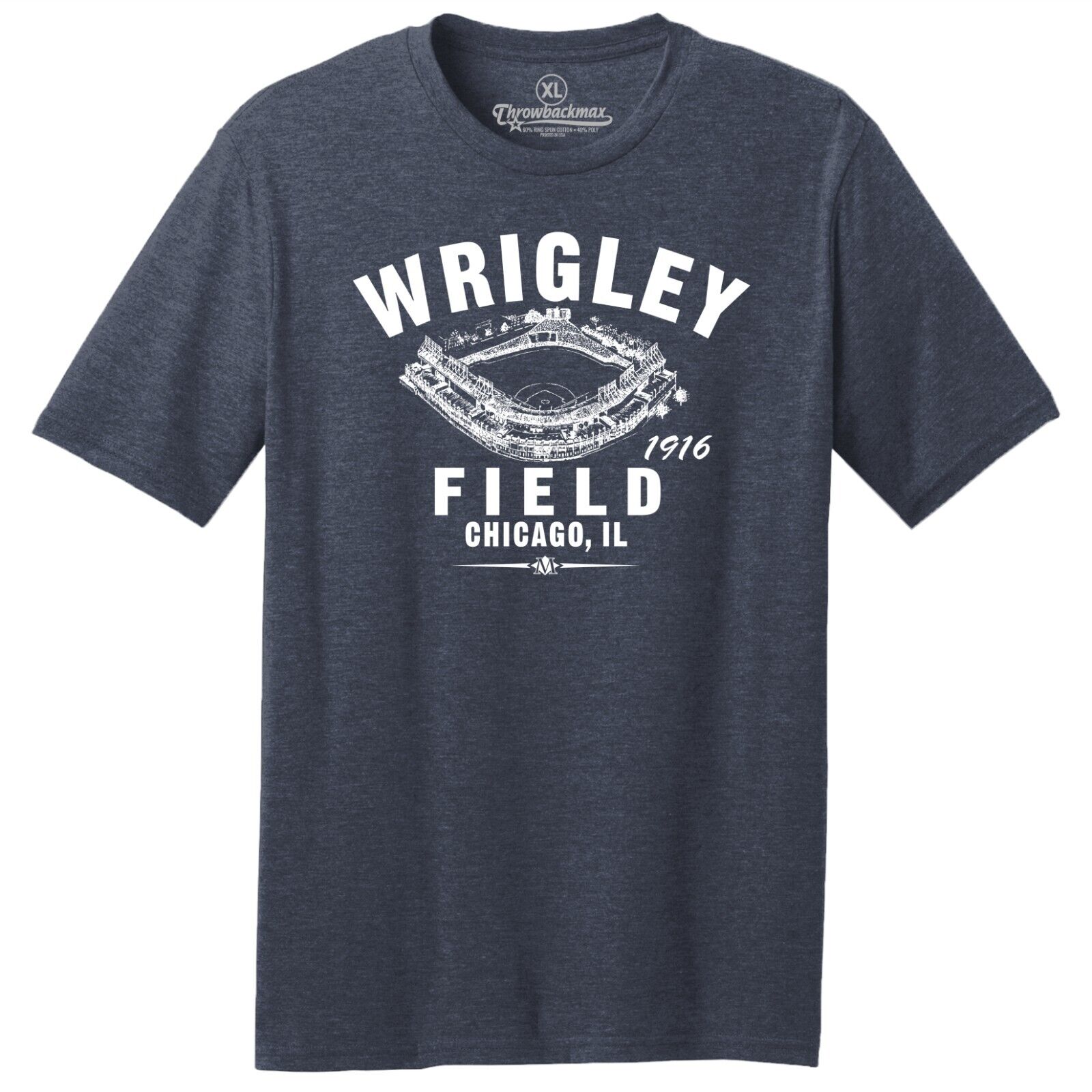 Wrigley Field 1916 Baseball TRI-BLEND Tee Shirt - Home of Your Chicago Cubs