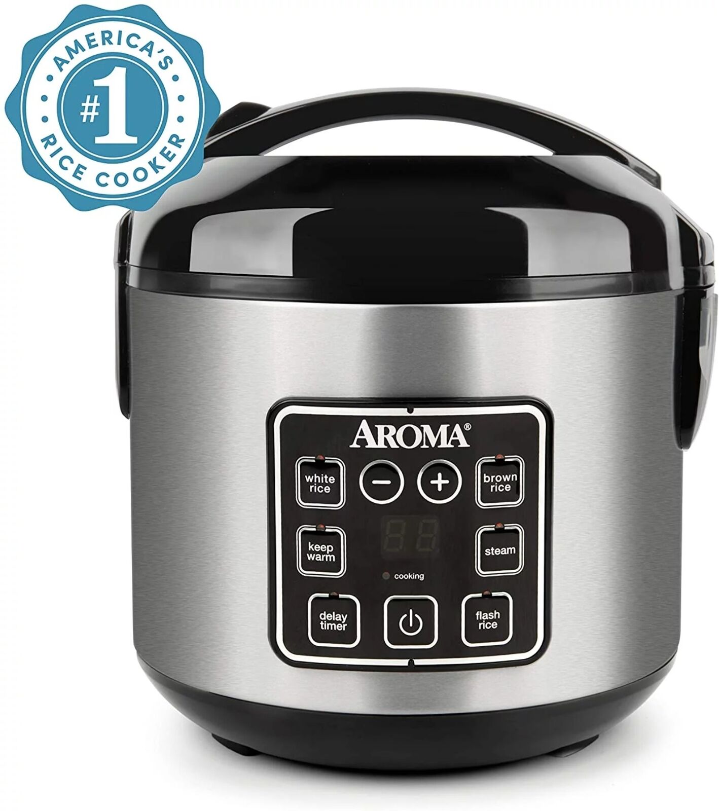 8-Cup (Cooked) Rice & Grain Cooker, Steamer, New Bonded Granited Coating
