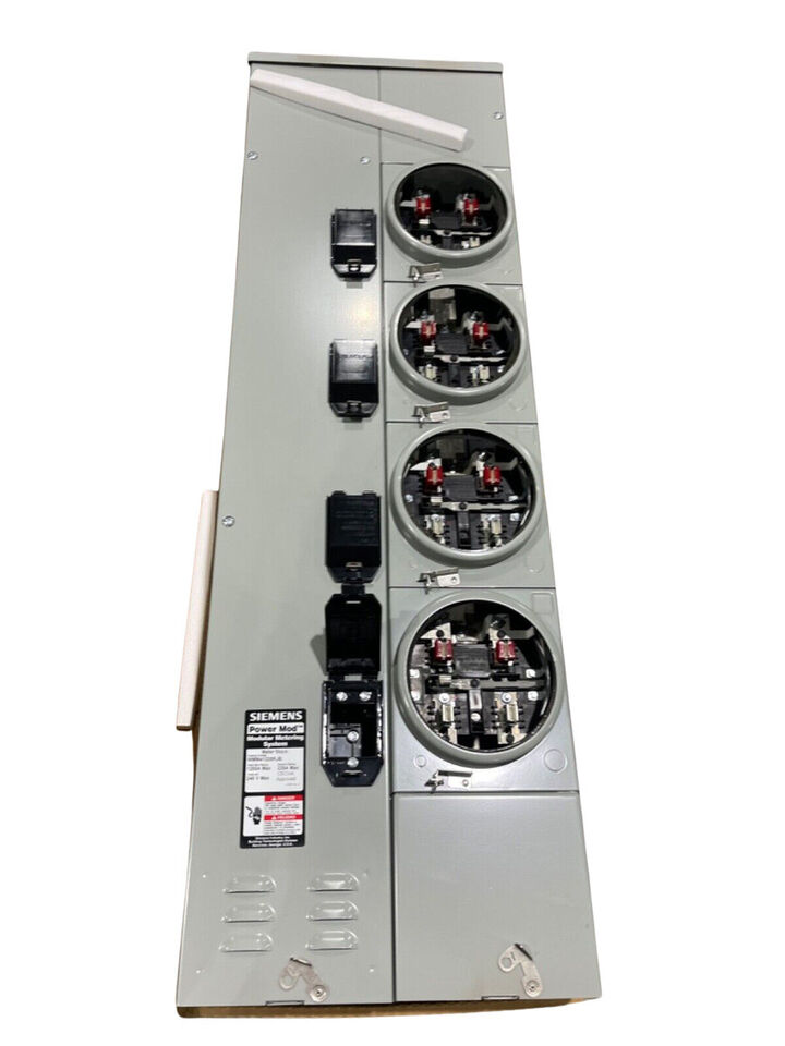 ✨ Siemens 4-Gang 1200A 225 Amp RINGLESS BYPASS Power Mod Meter Stack WMM41225RJB