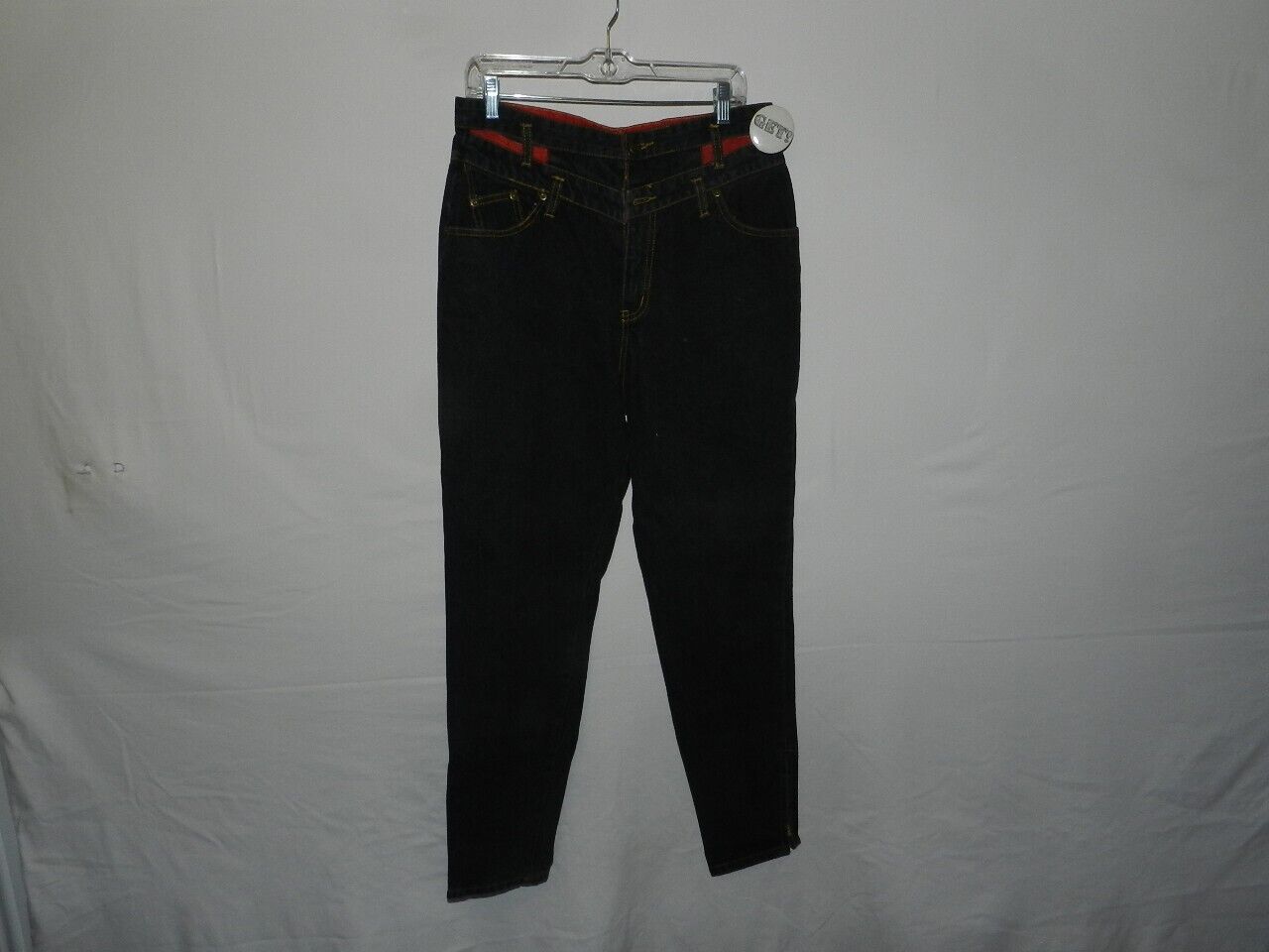 VTG Get Jeans High Rise Tapered Mom Jeans Size 15/16 tapered v front cutouts zip