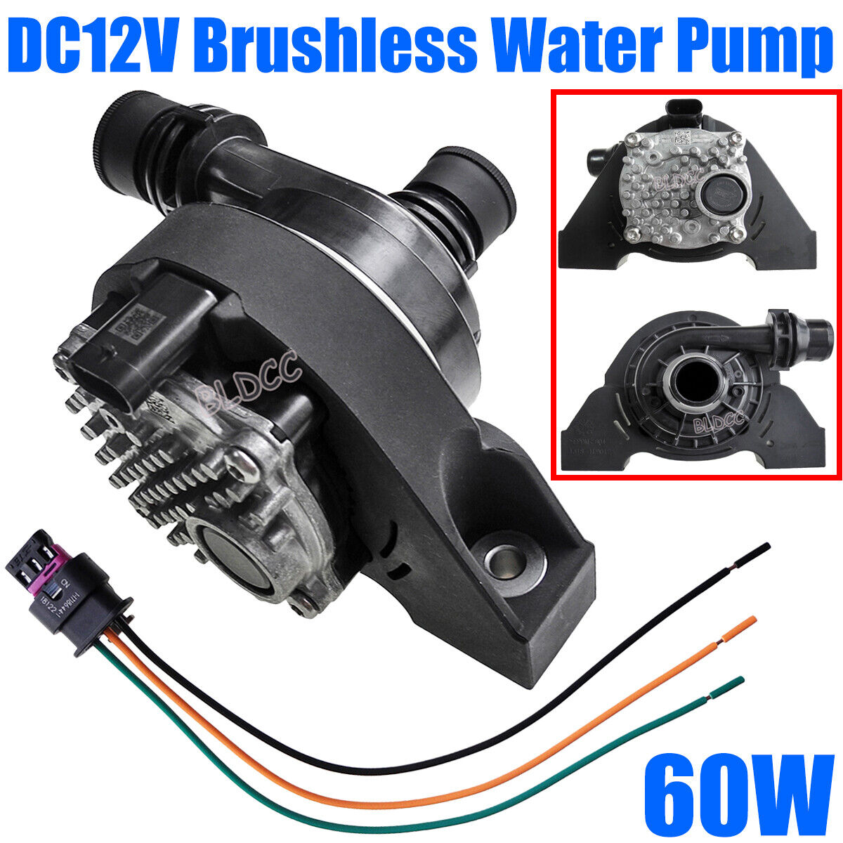 Brushless Circulation Water Pump 60W 100W 12V DC Large-flow PWM Intercooler Pump
