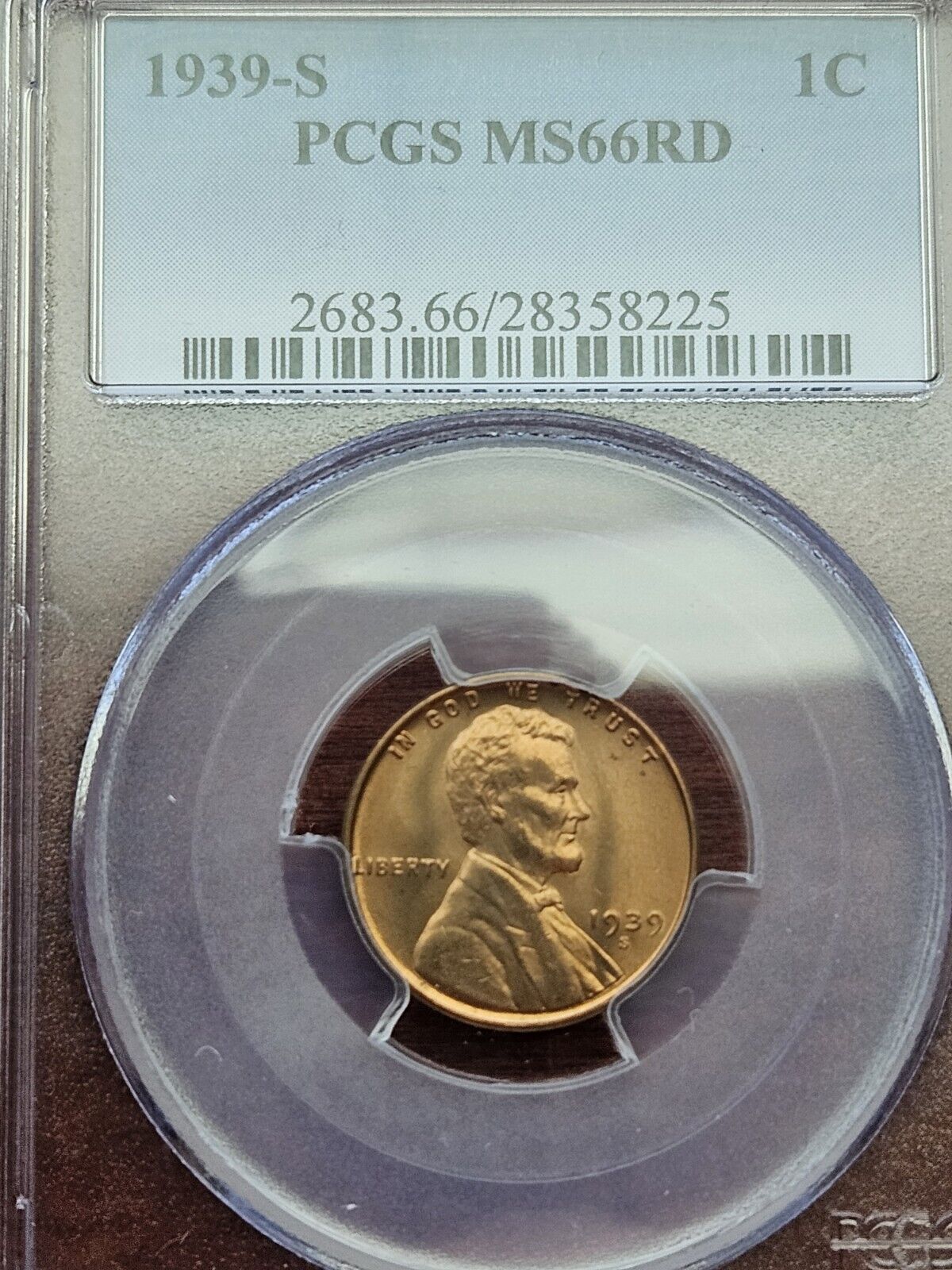 1939 S MS66RD PCGS  Lincoln Wheat Cent