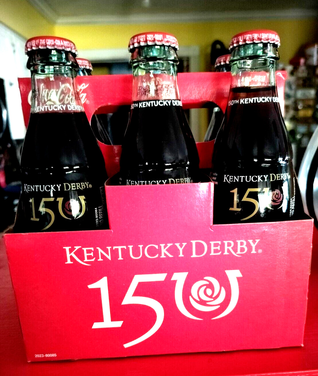 Limited Edition 150th Kentucky Derby Coca-Cola 6 Pack, Glass Bottles - UNOPENED