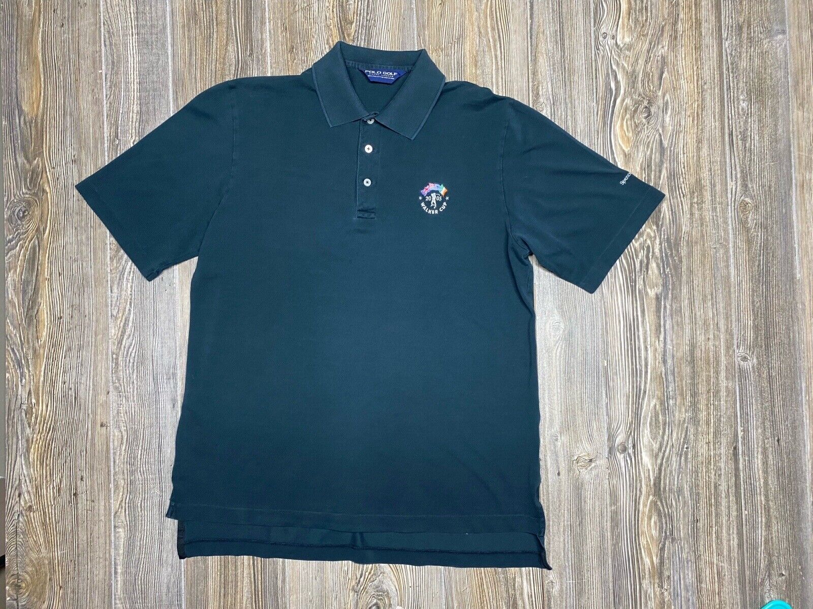 2005 Walker Cup Golf Club Golf Shirt By Polo Golf Ralph Lauren Men Medium Black