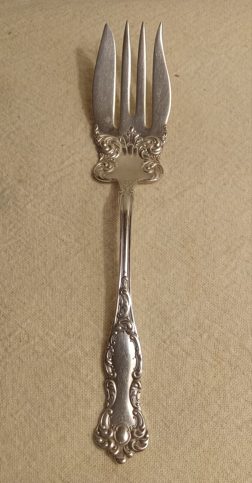 RARE Antique WM ROGERS & SON AA Victorian Oxford Pattern Cold Meat Fork 1901