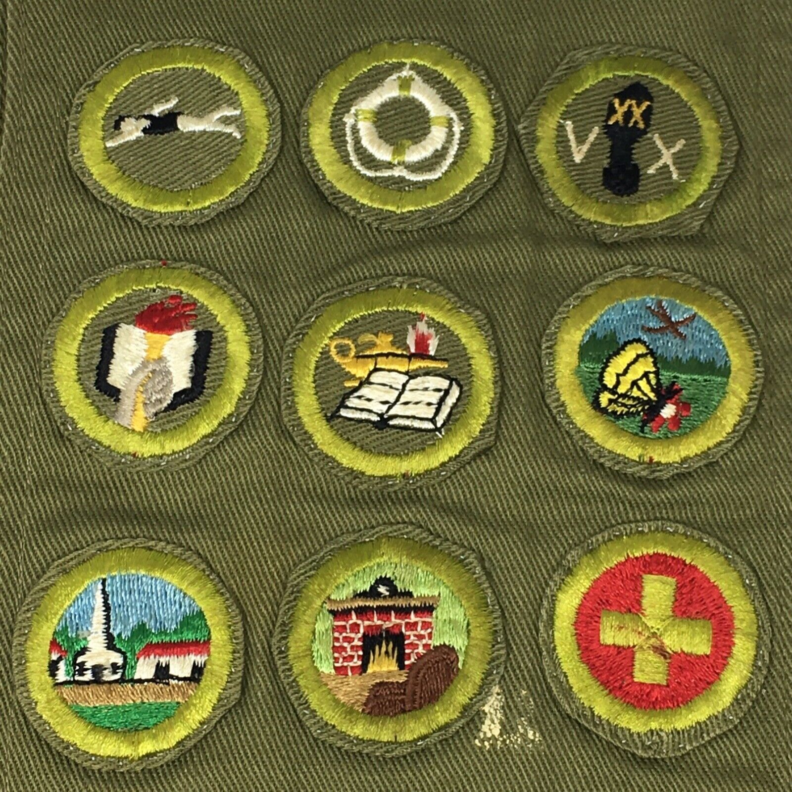 Vintage BSA 1930\'s - 40\'s Boy Scout Sash with 22 Merit Badges TYPE C