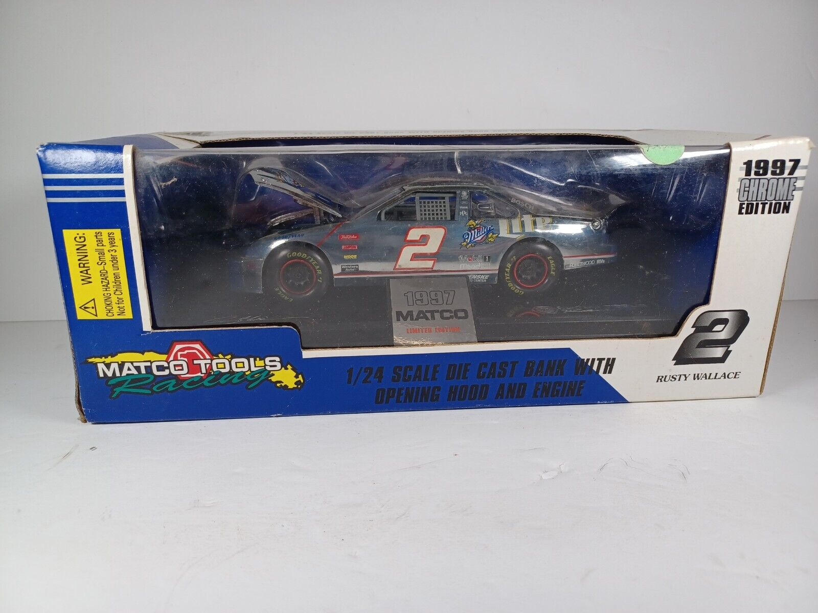 Matco Tools Chrome Edition 1:24 Rusty Wallace #2 Miller Lite 1997 Ford Bank
