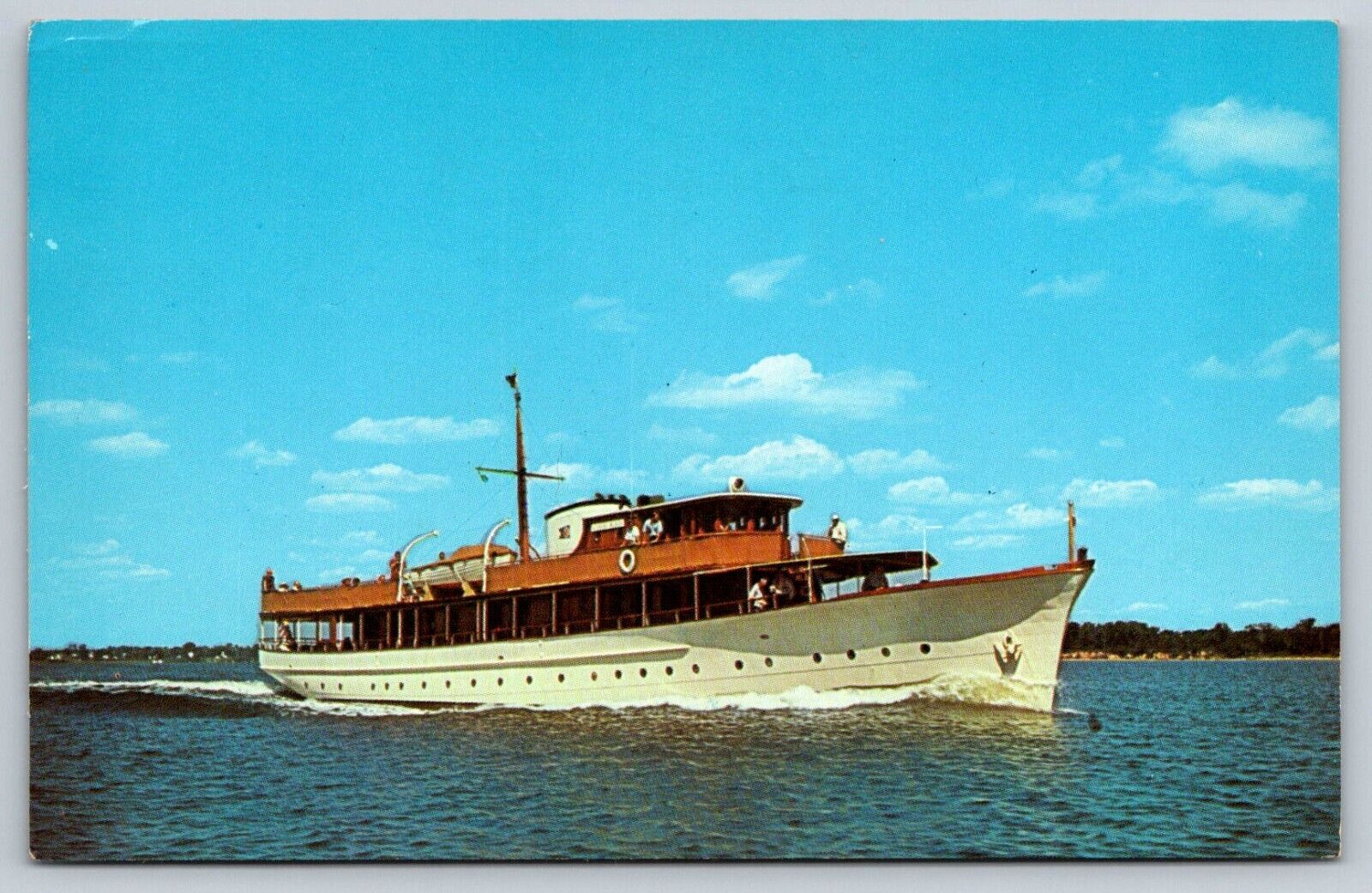 1963 127 FT Yacht Miss Ann E A Stephens Chesapeake Club Ship Cruise Postcard