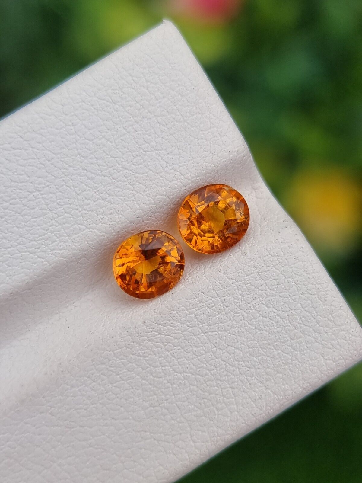Clinohumite Gemstone Matching Pair Natural Oval Shape Orange Color Tajikistan