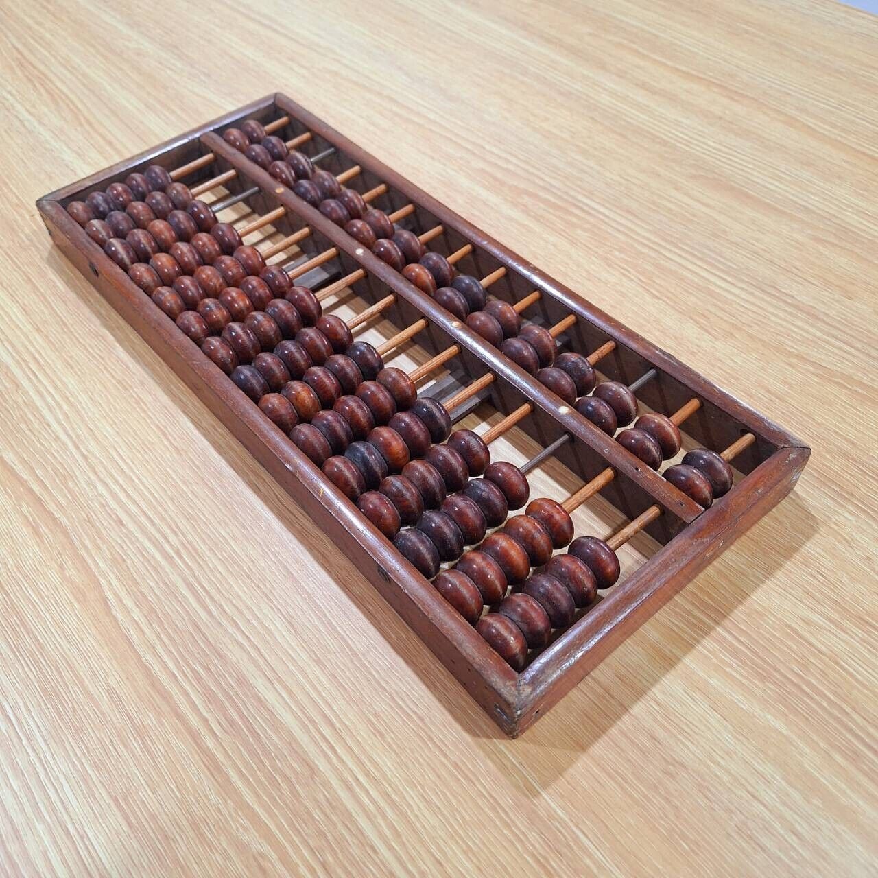 Vintage Chinese Wooden Abacus Counting Frame 15Columns 105 Beads 16.5\