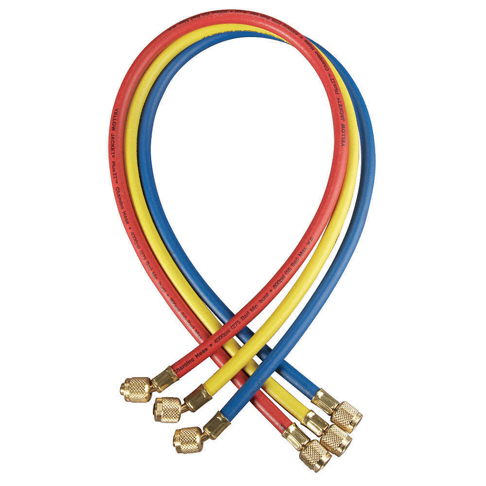 YELLOW JACKET 21048 Charging/Vacuum Hose,48 In,Yellow 38D868