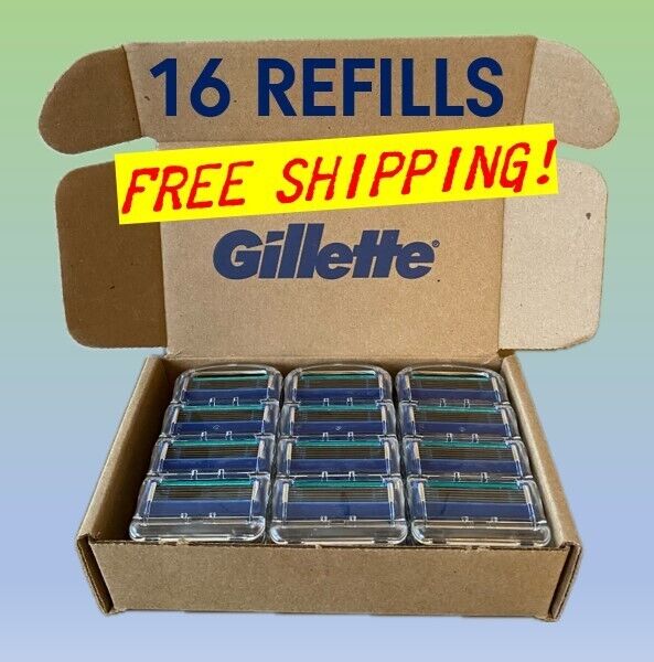 Ships Free Genuine Gillette5 Razor Blade Refills 16 Count. Fits Fusion Handle