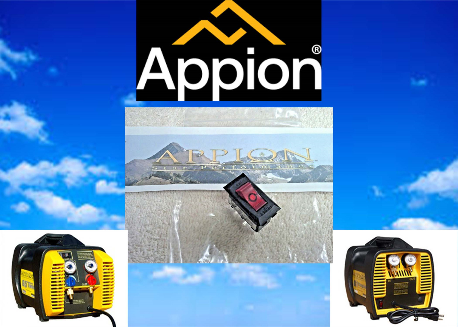 Appion, Parts, Power Switch Breaker, Recovery Units,GS1, GS5 & TEZ 8 Vacuum Pump