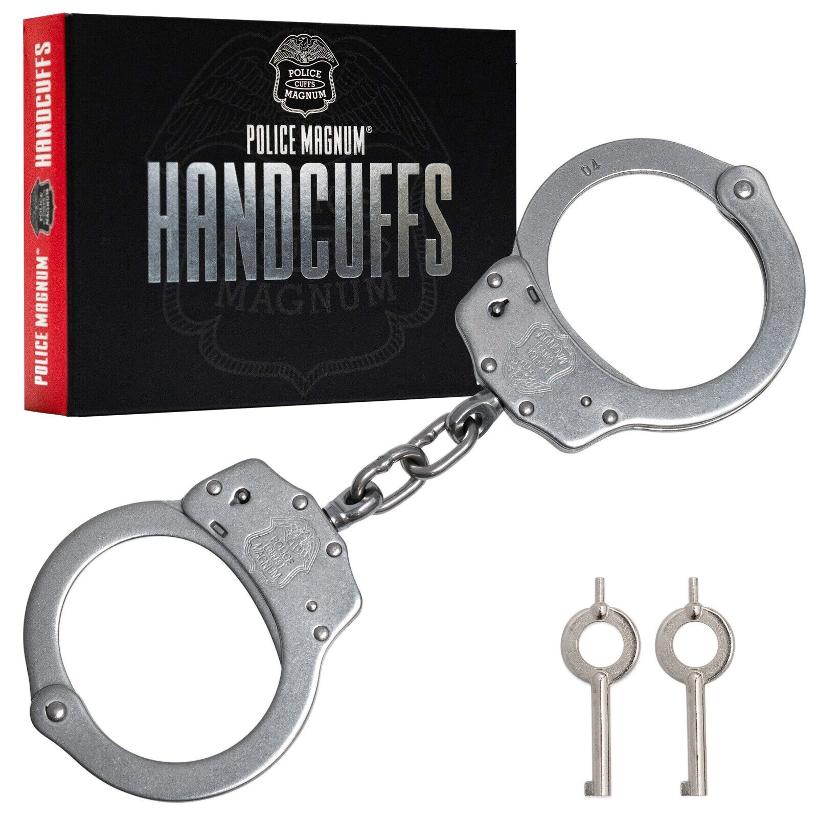 Police Magnum Stainless Steel Heavy Duty Handcuffs-Law enforcement security gear