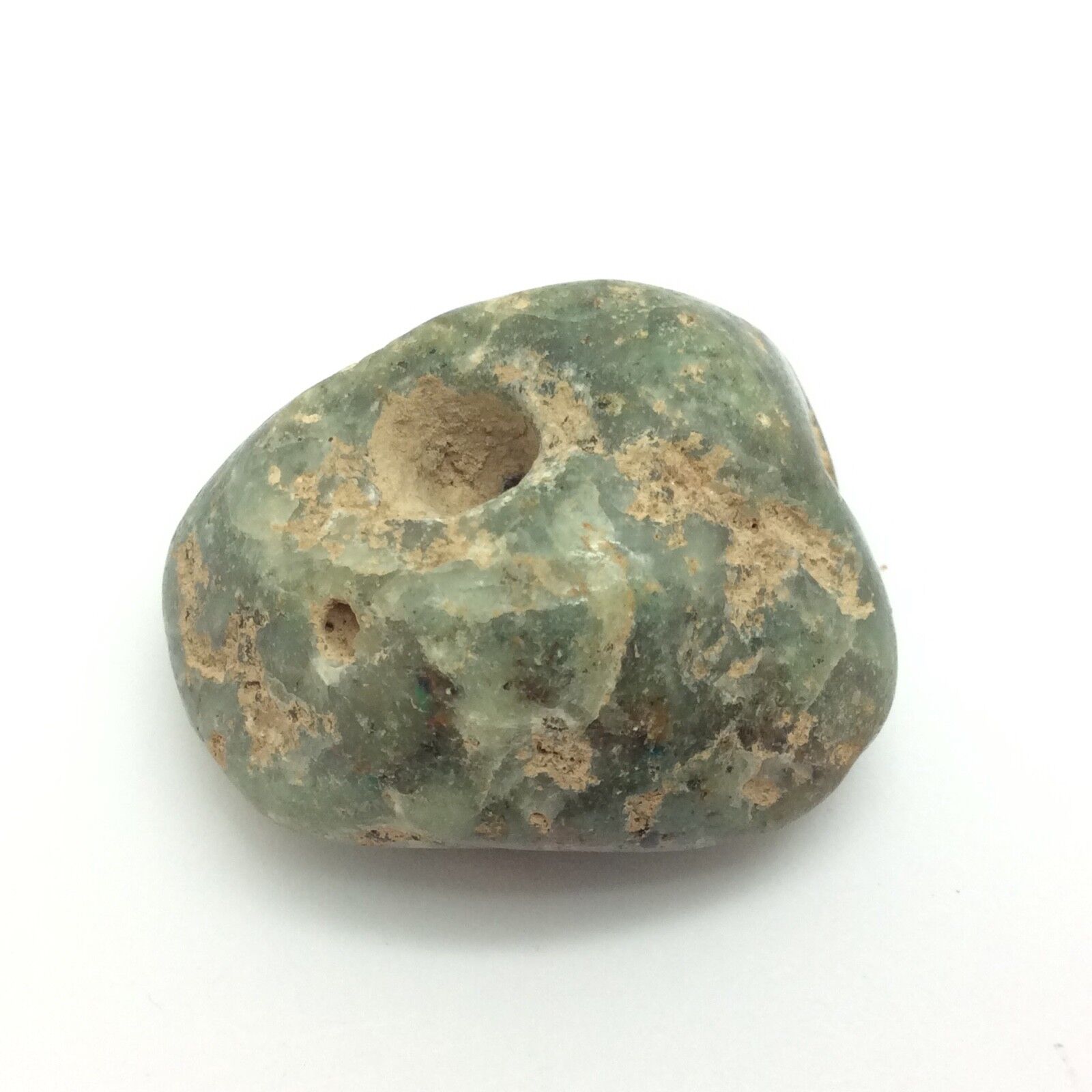 Pre Columbian Jade Bead Maya Pendant Guatemala Jadeite Gem Stone Necklace #22