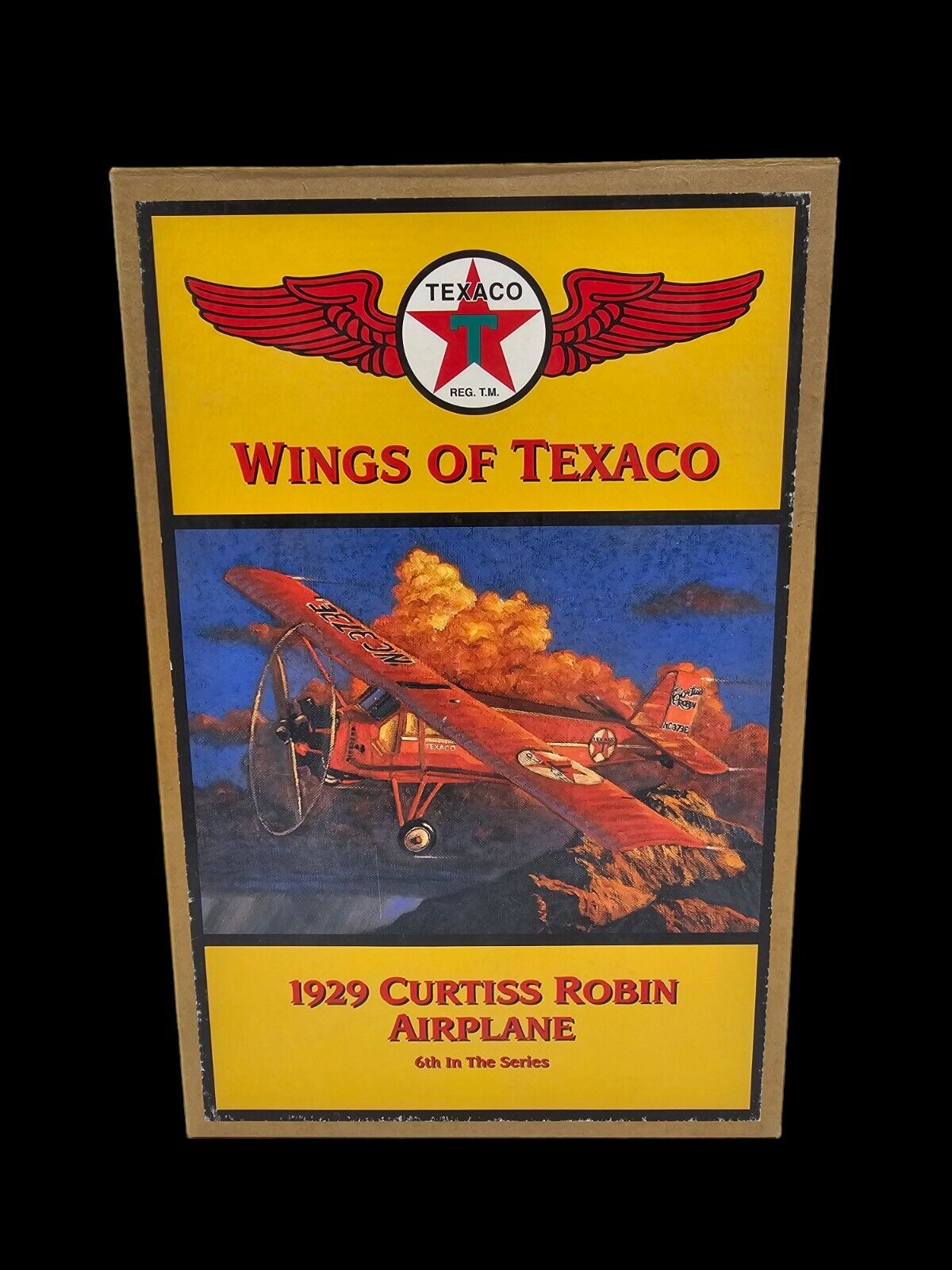 Wings Of Texaco 1929 Curtiss Robin Airplane Die-Cast Metal Coin Bank 1/48 Scale