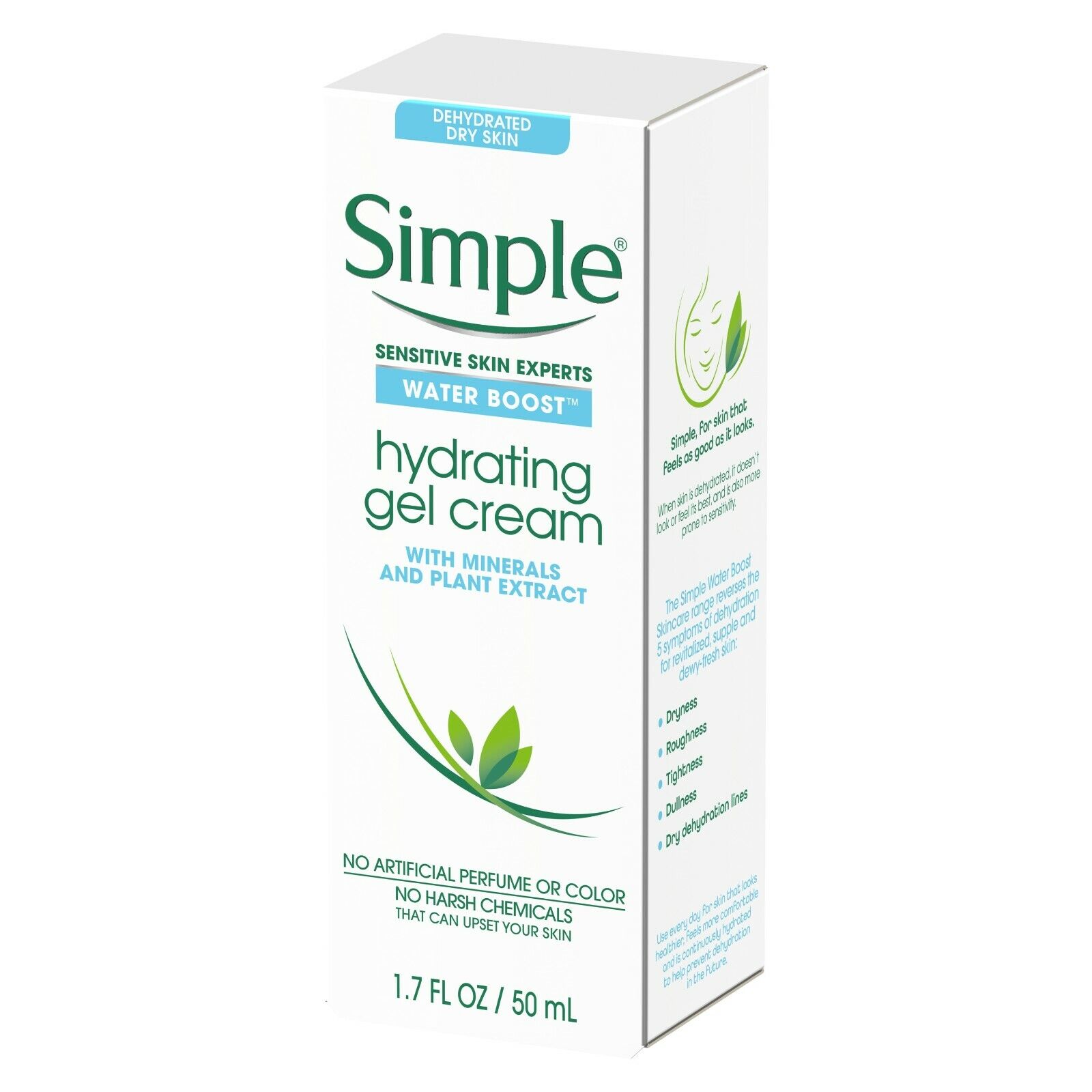 x2 Simple Water Boost Hydrating Gel Cream, Face Moisturizer, 1.7 oz 