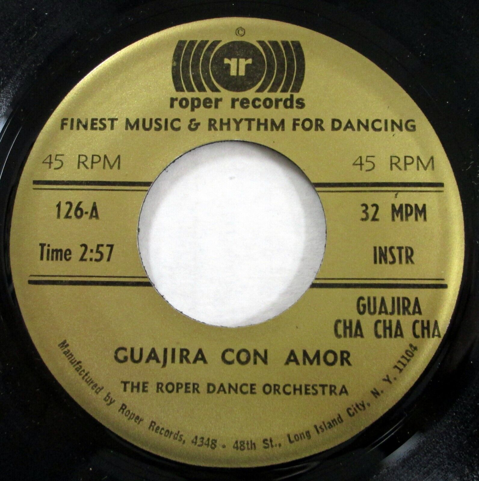 ROPER DANCE ORCHESTRA 45 Bossa Nova Stomp / Guajira Con Amor MINT- latin  Bs 171