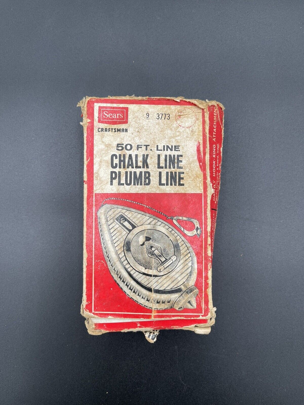 Vintage Sears Craftsman 50 Foot Blue Chalk Line Plumb Line, With Box, Crown Logo