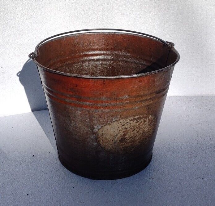 Vintage  galvanised bucket - Planter Indoor Outdoor Decor Farm Primitive 