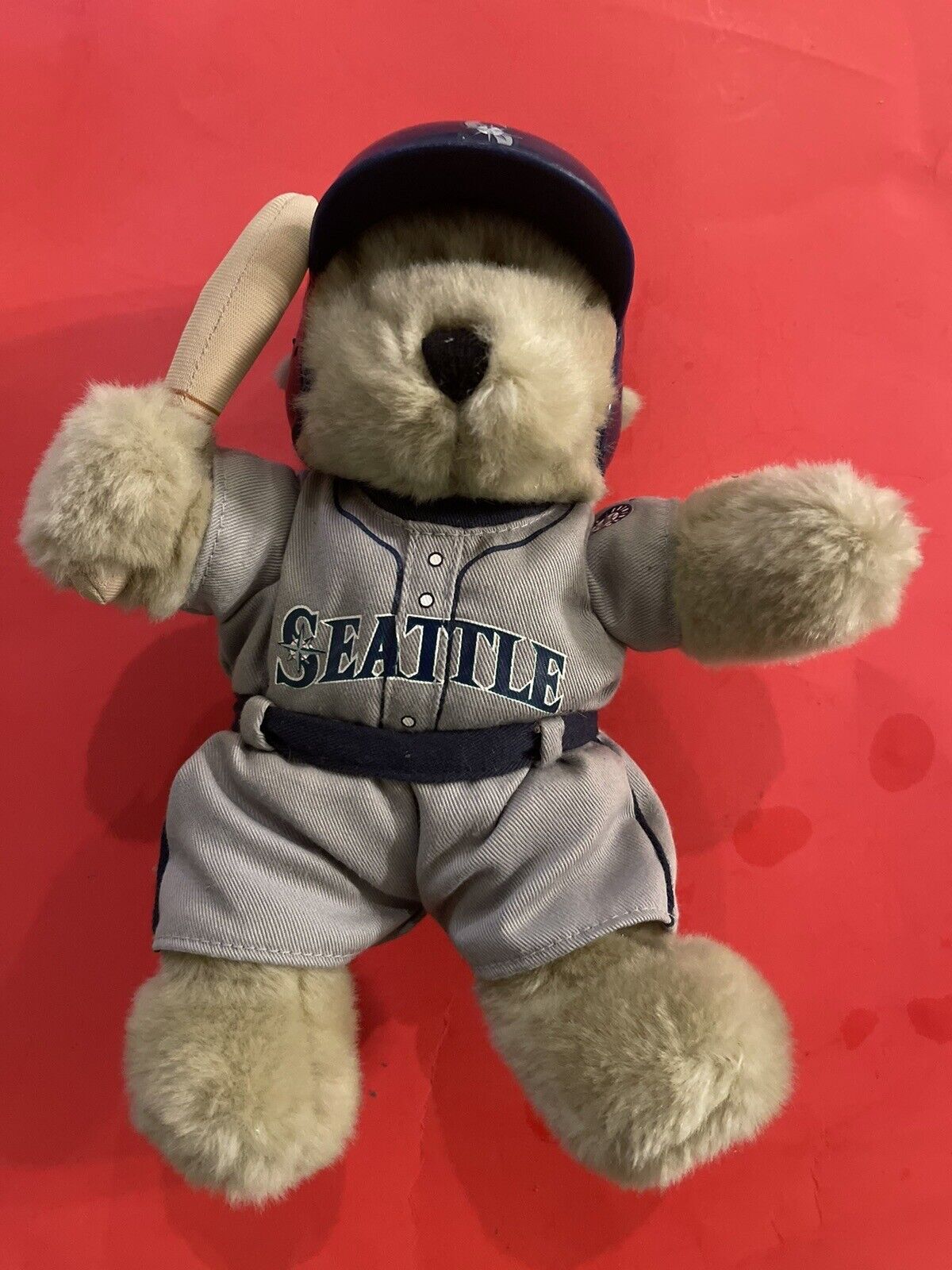 Seattle Mariners MLB Plush Toy Bear Blue Hat 2004 Bear 1st Ed 2nd series - EUC