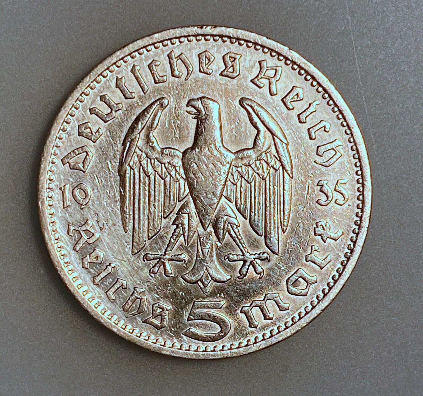 Germany - Third Reich 5 Reichsmark 1935 F    KM# 86   VF