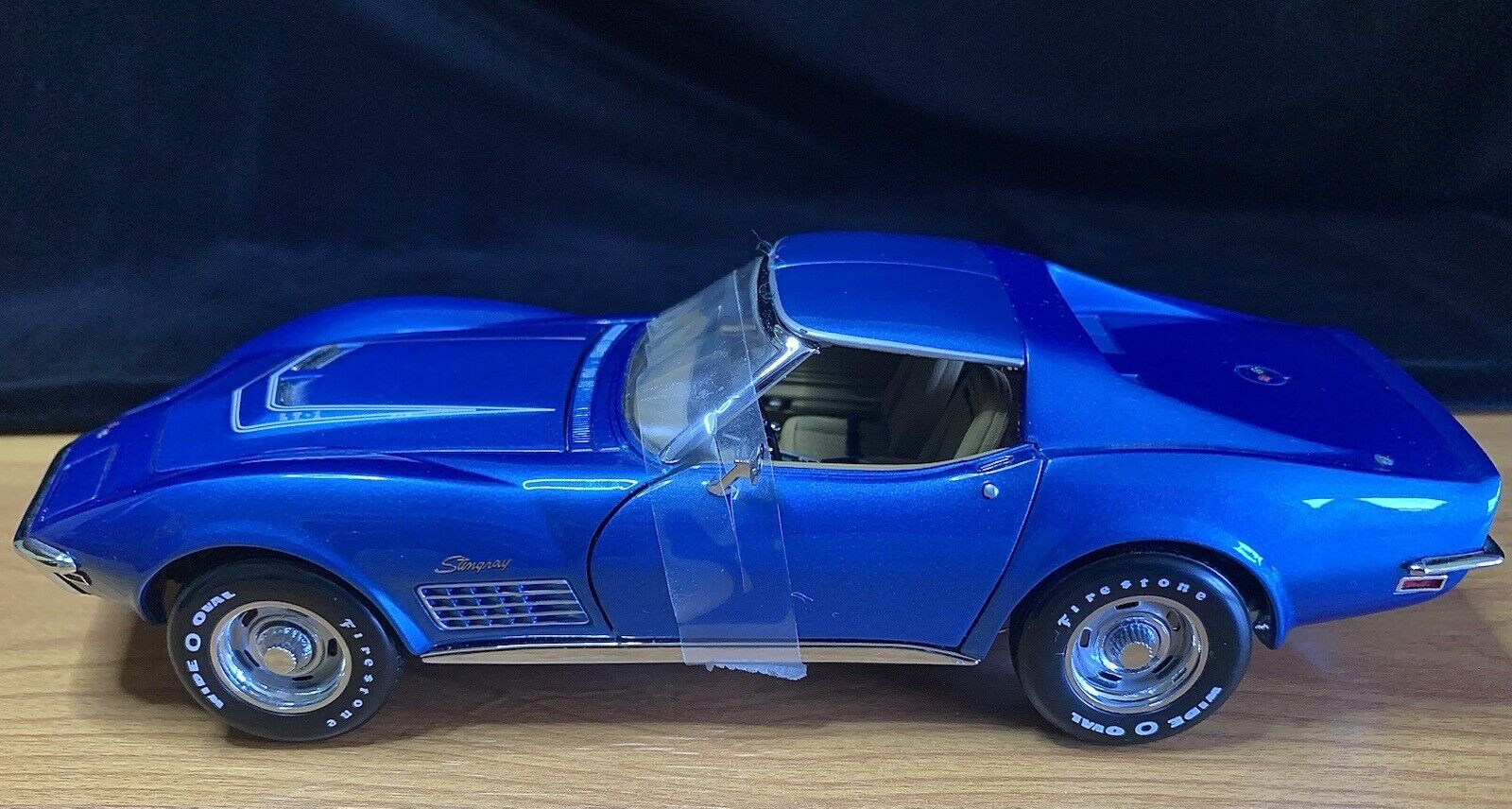 Franklin Mint 1970 LT-1 Corvette Mulsanne Blue 1:24 LTD Edition 0649/5000 *Loose