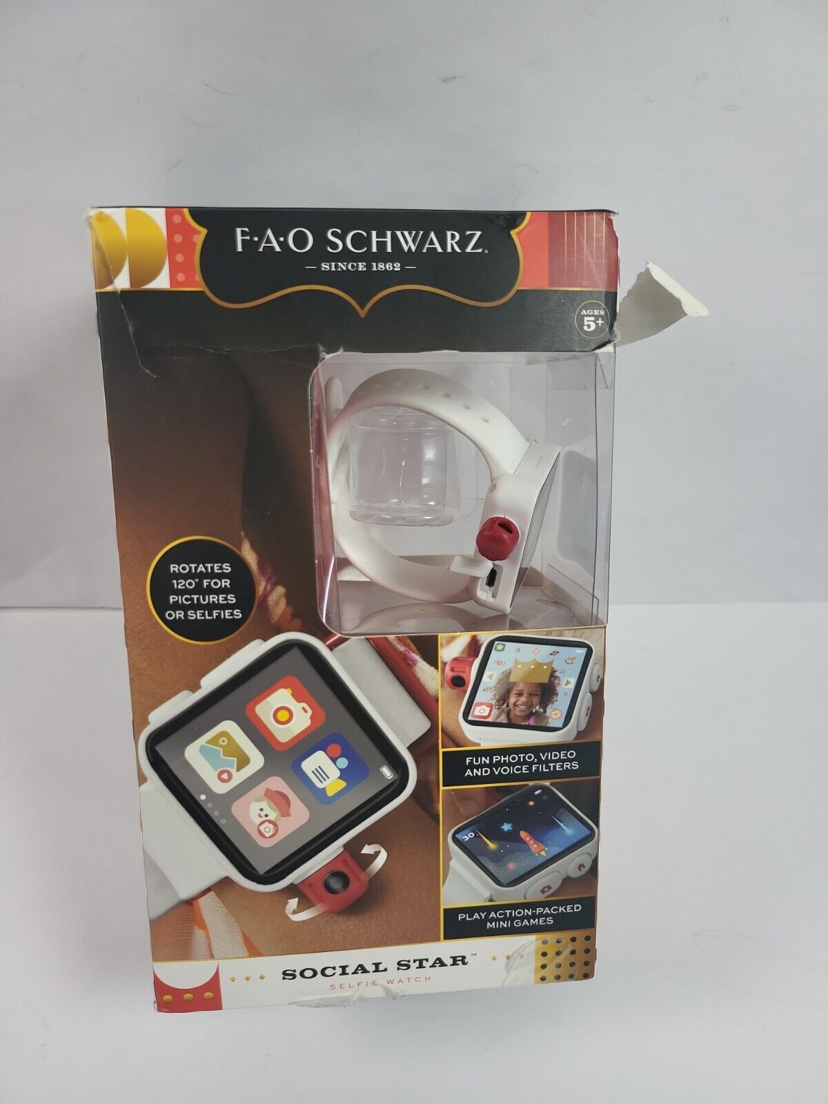 FAO Schwarz Social Star Selfie Smart Watch Rotates 120* For Pictures New.     92