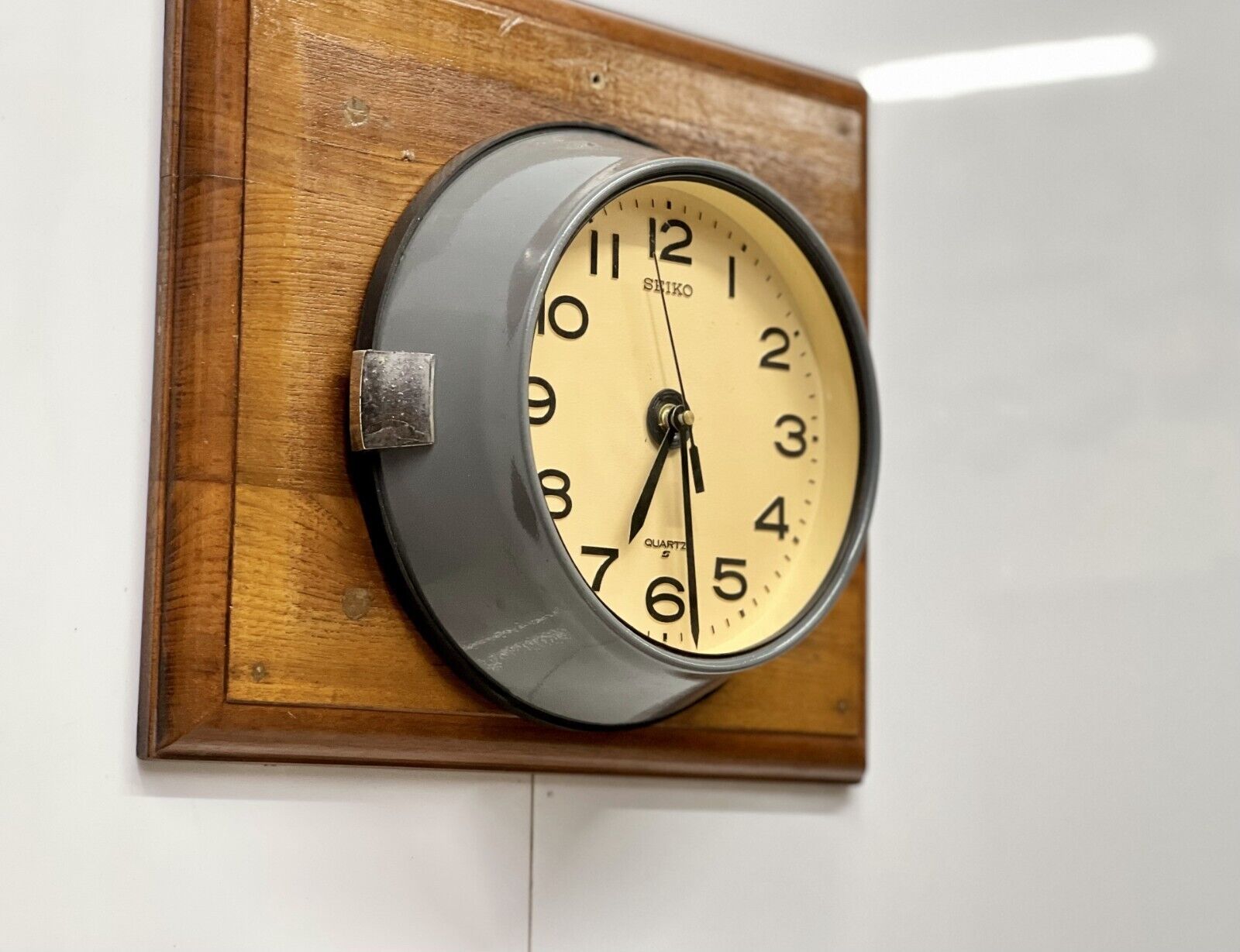 Original Vintage Style Marine Seiko Quartz Wall Clock - Grey Paint Coating