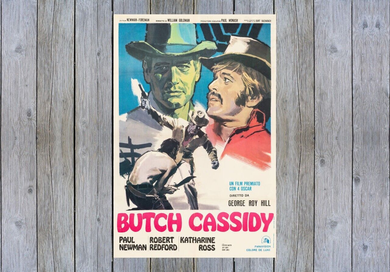 1969 Butch Cassidy and the Sundance Kid ITALY B Vintage Movie Poster Print 36x24
