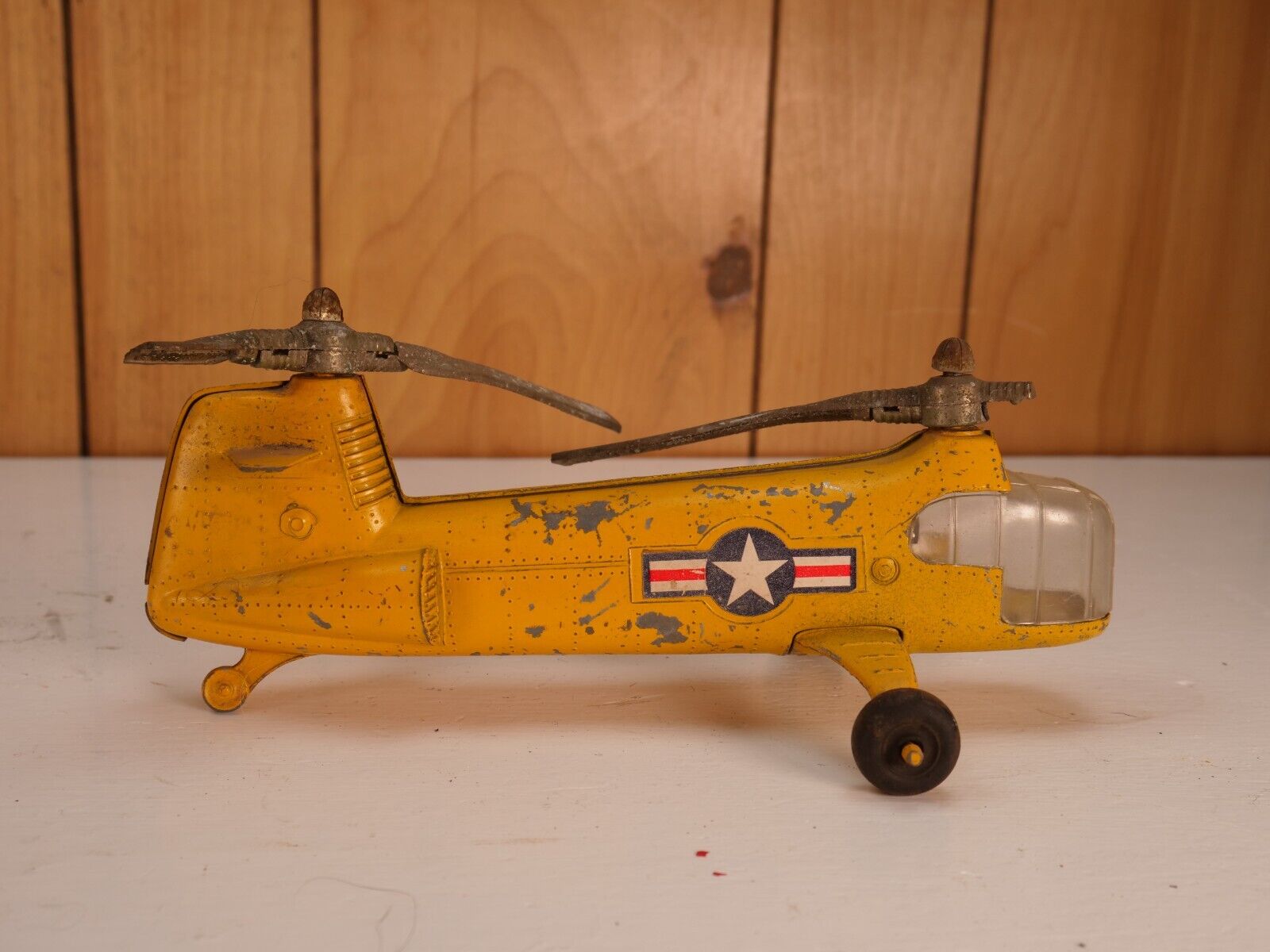 Hubley Kiddie Toy Yellow Military Helicopter