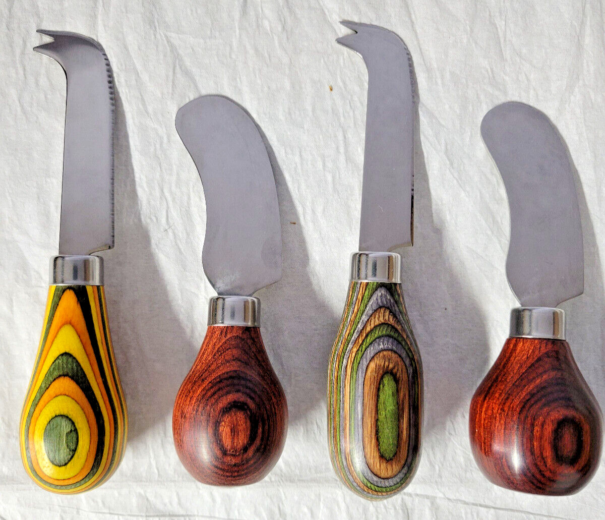 Charcuterie Cheese Knives/Spreaders, Spectraply Wood and Bloodwood-Handmade, 6in